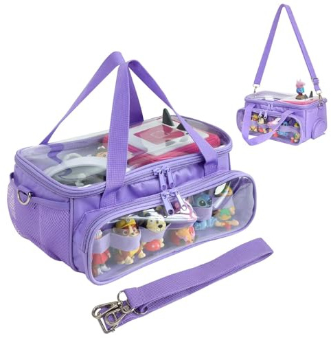 Raweao Tragetasche für Tonies, Aufbewahrung Tasche für Toniebox mit Schultergurt & Griff, Transporttasche für Toniebox und Figuren Organizer Große Kapazität (Lila)