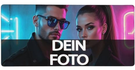 Mauspad mit Foto, Übergroßes Gaming Personalisiertes Mauspad, Bedrucktes Mousepad selbst gestalten, rutschfeste Gummi-Unterseite, für Büro, Arbeit, Schule, Geschenk Gamer XXXL (40 * 90cm)