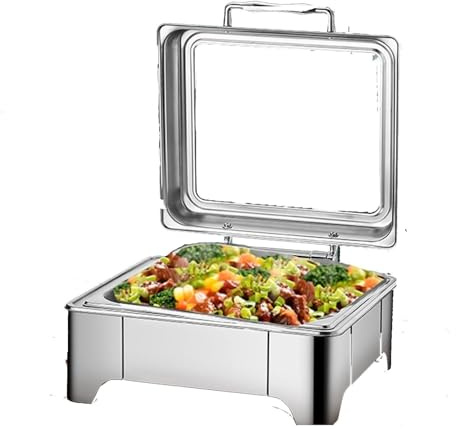 6 litros Visualización Scaldavivande Da Buffet, Rectángulo Calentador De Alimentos, Calienta Platos De Acero Inoxidable, Per Party, Feste, Matrimoni, Banchetti(2 grid)