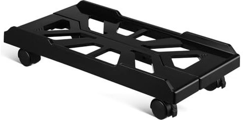 Operitacx Soporte para Computadora con Ruedas Soporte De CPU Negro Brillante Material Abs Accesorios De Escritorio para Oficina Carrito Móvil para Portátil