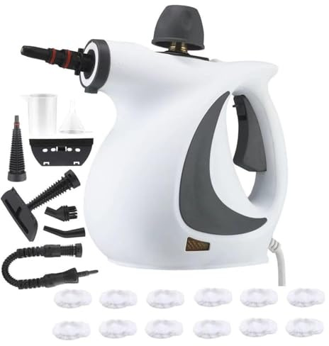 Hand Held Steam Cleaner For Home Chemical-Free - Steam Grout Cleaner Multi-Purpose Steamer For Cleaning Floor, Upholstery, Grout And Car,white