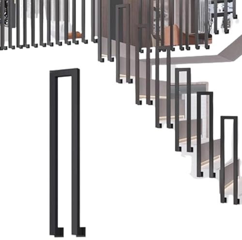 Rampa industrial de hierro forjado para exteriores, barandilla de escalera para interiores y exteriores, pasamanos de montaje en pared, fácil instalación, 85 cm, solución de seguridad duradera para