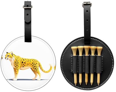 Original Cheetah Black Printed Golf Tee Aufbewahrungstasche – tragbares Design, einfach zu organisieren Tee
