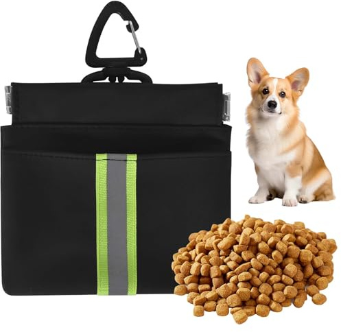 Alyxen Leckerlitasche für Hunde, Magnetverschluss Kleiner Hundefutterbeutel, mit Reflektierenden Streifen und Verschluss für Spaziergänge, Training und Reisen