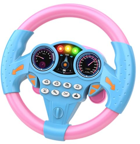 PDirat Lenkrad Auto, 20 cm Pink Fahrzeulenkrad, Saugnapf-Design Lenkrad für Automobil, Tragbares & Robustes, Passend für Autofahrten & Fahrzeuginnenausstattung