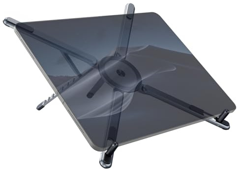 Portable Travel Tablet/Phone/Laptop Stand, Adjustable Laptop Riser for Desk, Foldable Magnetic Phone Holder, Compatible with iPad, MacBook, iPhone (4.7-15.6'')