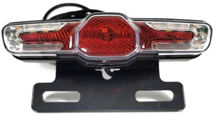 Quisiete Luz Trasera de Bicicleta EléCtrica con SeñAl de y Luz de Freno Compatible con Luz de Freno de 12-80 V para Iluminar (6 Pines)