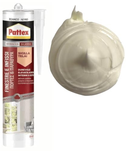 Mastic d'étanchéité pour fenêtres et portes, crème, silicone résistant aux intempéries, pour l'intérieur et l'extérieur, 1 x 280 ml