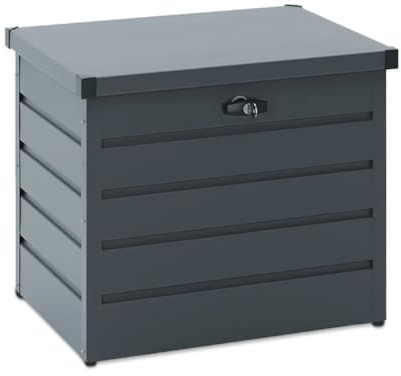 Divit Outdoor Metall Aufbewahrungsbox AB2 Gartentruhe verschließbar 200 Liter - Grau