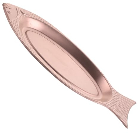 Alipis Plato de Pescado al Vapor de Acero Inoxidable Bandeja Resistente Altas Temperaturas Diseño Creativo Forma de Pez para Servir Hogar y Eventos