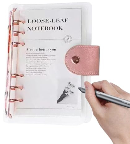 A6-Ringbuch, transparent, nachfüllbar, 6-Ringplaner für Budgetierung und Journaling, transparenter Organizer, praktischer Bürobedarf für Schule, Studium, Workout-Aufgaben, Party, Urlaub, Zuhause