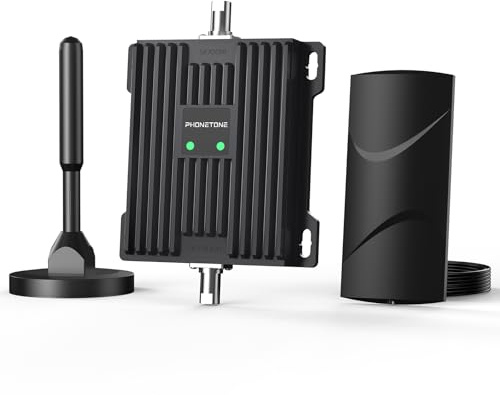 Vehicle Cell Phone Signal Booster for Car, SUV and Truck | Boosts 5G 4G LTE Data & Volte on Band 12/13/17 | Omni-Directional Roof Antenna Easy Installation | FCC Approved