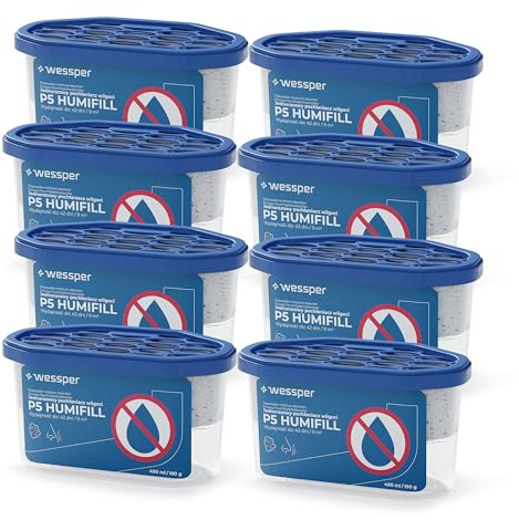Wessper Deumidificatore, Assorbi Umidità Monouso da 400 ml, Indore, Elimina Efficacemente Umidità, Muffa e Funghi, Deumidificatori con Cloruro di Calcio - 8 Pezzo