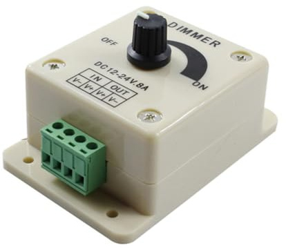 STOBAZA Regulador Duradero y Fácil de Usar de Pared de Intensidad Pwm 12v 8a Perilla de Plástico para Atenuación LED en Iluminación de Hogar