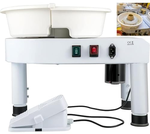 Elektriskt keramikhjul, justerbar hastighet med fotpedal – 28 cm keramisk lerformningsmaskin med skulpteringsverktyg för konstnärer och hobbyister