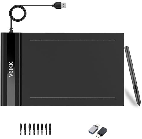 VEIKK OSU!Ultrathin Tablet S640 6 x 4 Pulgadas Digital Drawing Pen Tablet con Pluma Sin Baterías (8192 Niveles Presión)
