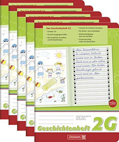 Brunnen Schreiblernheft (5 Stück, Geschichtenheft Lin. 2G)