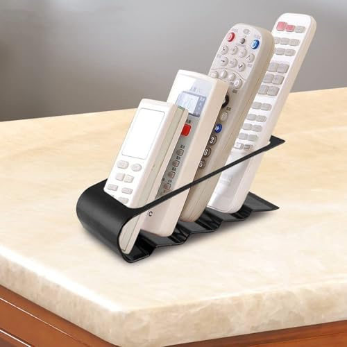 Wifehelper Fernbedienung Halter, Platzsparende Desktop Kunststoff Telefon VCR DVD TV Schritt Fernbedienung Halter Caddy Organizer Office Supply Lagerregal(schwarz)