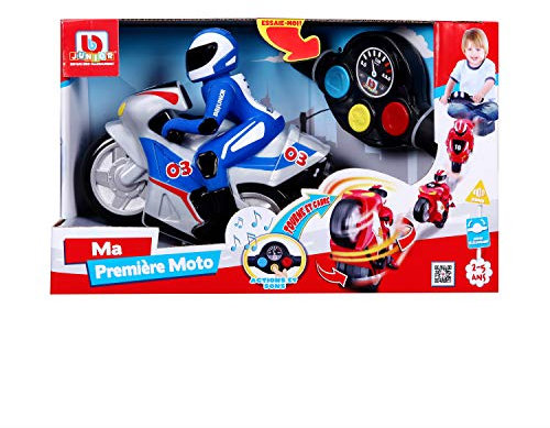 BB Junior First RC-Moto con Conductor y Mando a Distancia Manillar-Carrera Azul, Color (Maycheong 95001B)