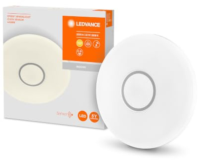 LEDVANCE LED Wand- und Deckenleuchte, Leuchte in Glitzeroptik für Innen mit Bewegungsmelder, Warmweiß (3000K), Betriebsarten per Klick änderbar, 440mm Durchmesser, ORBIS SPARKLE DOT CLICK SENSOR