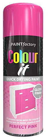 Colour It Paint Factory Primer Spray Paint 250ml Perfect Pink Gloss Finish