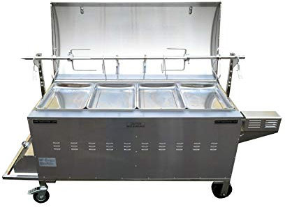 Hog Roast Oven, Spit Roasting, Rotisserie, Roasting Oven with Motor, Spit, Cradle & Retainers for Pigs or 24-30 Chickens or Joints of Meat, Outdoor Cooking for Festivals or Parties, Commercial Oven