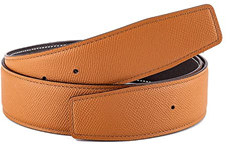 Vatee's Wendbarer Ersatzgürtel für Herren/Damen, Echtleder, ohne Schnalle, 3,8 cm/3,2 cm breit, H279: Erde gelb/braun, Medium