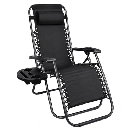 1ABOVE 1 PK Folding Reclining Chair | Heavy Duty Textoline Zero Gravity Chair | Garden Outdoor Patio Sun Lounger