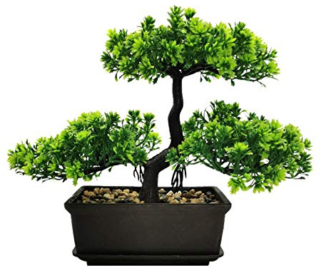 MOVKZACV Künstliche Bonsai-Baumdekoration Künstlicher Bonsai Baum Bonsai Baum künstlich für Eingangsbereich, Schlafzimmer, Ästhetisch und Bauernhaus, Badezimmer (Dunkelgrün)