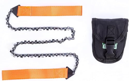 Zamper Hand-Kettensäge Camping & Survival Werkzeug - 33 Zähne Carbonstahl Outdoor-Säge Gartensäge mit Tasche