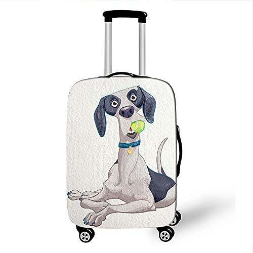 Morbuy 3D Reise Kofferhülle Kofferschutzhülle Elastisch Abdeckung Waschbar Kofferschutz Kofferbezug Reisekoffer Hülle Gepäck Luggage Cover mit Reißverschluss (Lustiger Hund,XL)