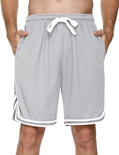 Litherday Shorts Herren Sportshorts Kurz Hosen Streifen Jogginghose Sommer Traininghose mit Taschen Elastischer Bund und Atmungsaktive Shorts zum Fitness, Running, Gym, Basketball
