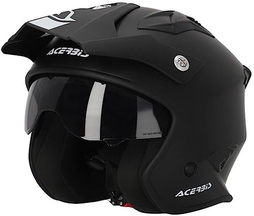 Acerbis Casco de Trial Jet Aria 22-06, Color Negro, Talla L