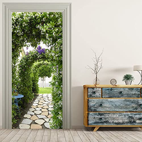 VIRANDA 3D Türtapete Selbstklebend Türposter - Garten - Türaufkleber Türklebefolie 86x200cm