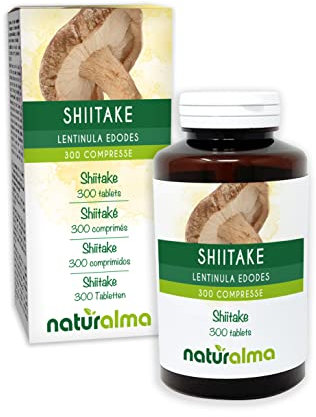 Shiitake eller Ekmussling (Lentinula edodes) svamp Naturalma - 150 g - 300 tabletter - Kosttillskott - Naturligt och Veganskt