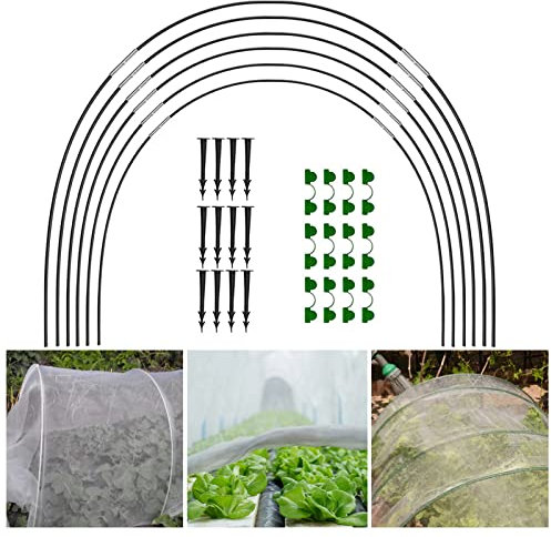 Sakamura jardín para bancales altos, túneles invernadero, invernadero, arcos túnel, plantas robustas y estables, marco apoyo para túneles jardín