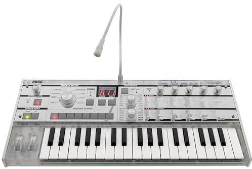 KORG - MICROKORG-CR,Tastiera 37 Tasti mini con velocity, polifonia 4 voci, 128 Program, Effetti, Colore Cristallo