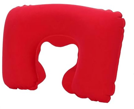 Naunna Almohada Cervical Hinchable para el Cuello, Cojín Reposacabezas Inflable [Práctica, Suave y Compacta], Almohada de Viaje Ideal para Dormir en el Avión, Tren y Coche (Rojo)