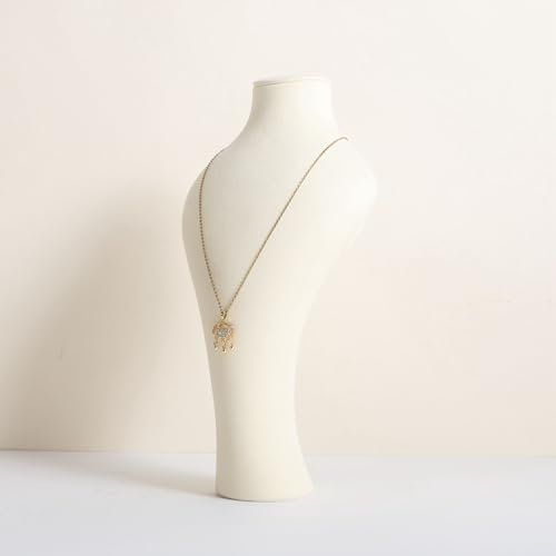 GemeShou Organizatore porta-collane beige in velluto, supporto esposizione, busto manichino per boutique【Beige Altezza piccola 25 cm】