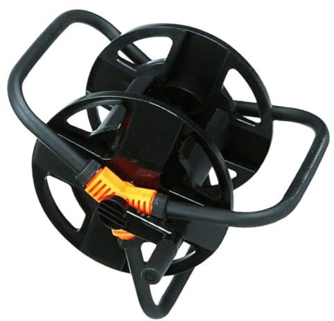 Wasserschlauchaufroller Schwarz Kunststoff für 20m 1/2 Zoll | Angled Hose Connection, Carry Handle, Garden Hose Reels für Gartenbewässerung und Autowäsche Zufällige Farbe