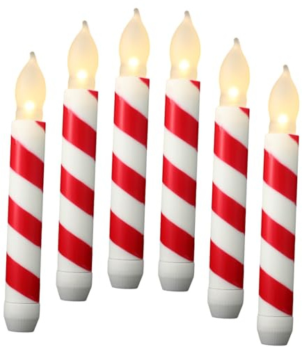 Uonlytech 6st Lutscherkerze Flammenlose Weihnachtskerzen Timer-stabkerzen Weihnachtsfensterkerzen Kerze Anzünden Geführte Leuchter Gefälschte Weihnachtskerzen Die Glühbirne Led Haushalt