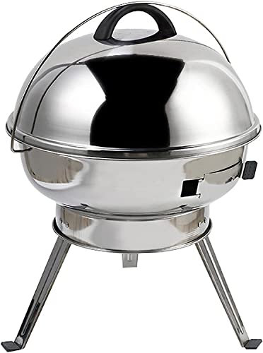 Gril à Charbon de Bois, Gril de Barbecue, avec Pieds de poêle Pliables, Gril Rond, pour Pique-Nique Barbecue en Plein air