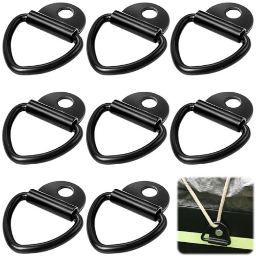 NINGYER 8 Pezzi Anello Ancoraggio Acciaio, Anelli per Fissaggio Carico, può Caricare 450 kg, Anello Ancoraggio Inox per Fissare Il Carico di Auto, Kayak e Rimorchi