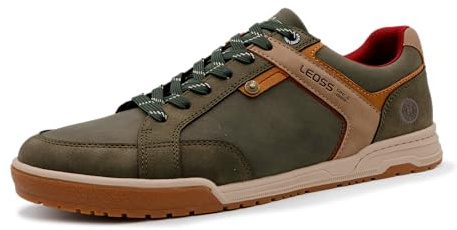 LEOSS ORIGINAL Scarpe da Ginnastica Uomo Sneaker con Lacci Scarpe da Città Scarpe da Escursionismo Casual Scarpe da Walking in Pelle Sportive
