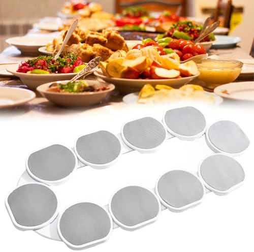Yanmis Lazy Susan Turntable, 360° Rotation Party Turntable Heat Resistant Reusable Rotating Food Organizer Tray Expandable Lazy Susan for Kitchen & Dining Tables (10 Dish)