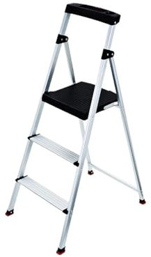 Fällbar trapppall Fällbar stegstege 3-stegs stege Multifunktionstrappstege inomhus/utomhus Fällbar plattform for kök, hem och handel Fällbar stegstege