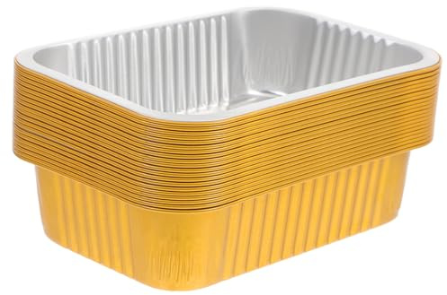GLEAVI 20pièces Barquettes Aluminium Jetables Pour Four Pain Récipients Alimentaires Carrés Plats à Four Pratiques