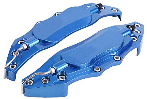Leapiture 2pcs Car Aluminum Brake Caliper Protector Cover Car Disc Brake Caliper Trim Kit for Wheel Hub 16-17in Medium (Blue)