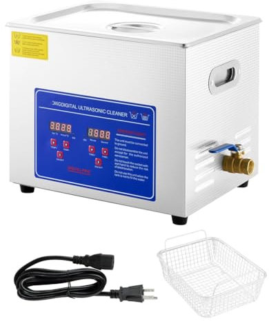UIGJIOG 6L, Ultrasonic Cleaner Cleaning Small Industrial Machine Stainless Steel with Digital Heating Timer for Home And Commercial Use in The Laboratory