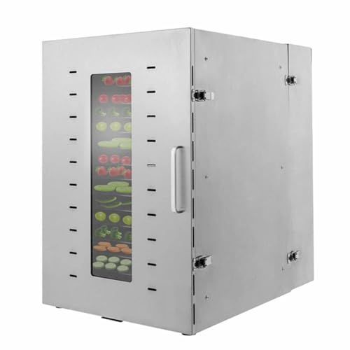 YIGECHENXIN Secador de Frutas y Verduras de Acero Inoxidable de Varios Niveles, con asa, deshidratador de Alimentos Industrial de Gran Capacidad, Herramienta deshidratadora eléctrica.,220V